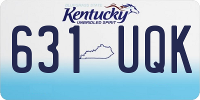 KY license plate 631UQK