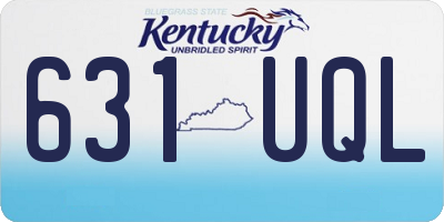 KY license plate 631UQL