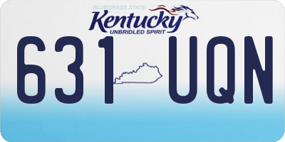 KY license plate 631UQN