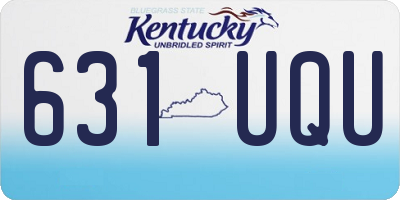 KY license plate 631UQU