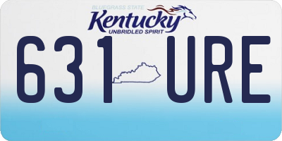 KY license plate 631URE