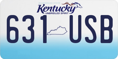 KY license plate 631USB