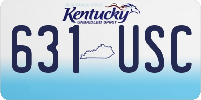 KY license plate 631USC