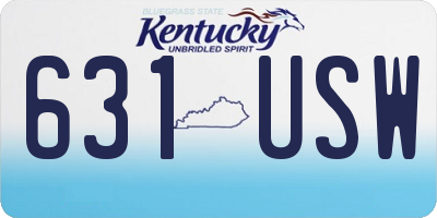 KY license plate 631USW