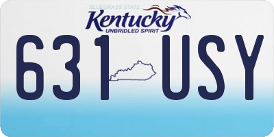 KY license plate 631USY