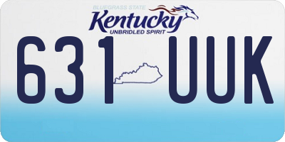KY license plate 631UUK