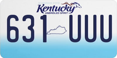 KY license plate 631UUU
