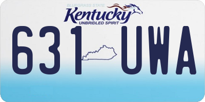 KY license plate 631UWA