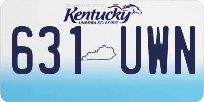 KY license plate 631UWN