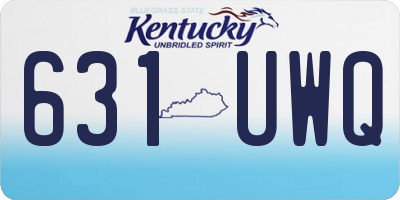 KY license plate 631UWQ