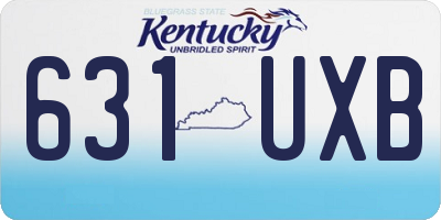 KY license plate 631UXB