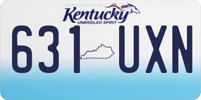 KY license plate 631UXN