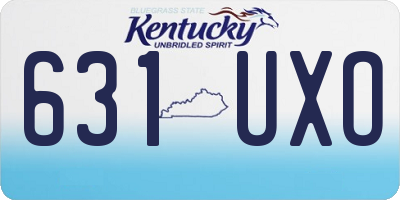 KY license plate 631UXO