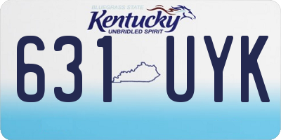 KY license plate 631UYK