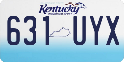 KY license plate 631UYX