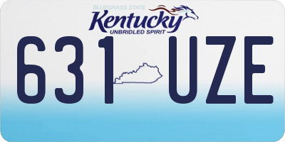 KY license plate 631UZE