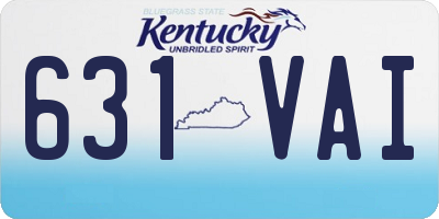 KY license plate 631VAI