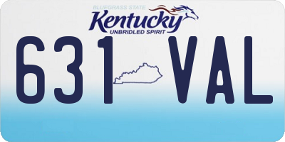KY license plate 631VAL