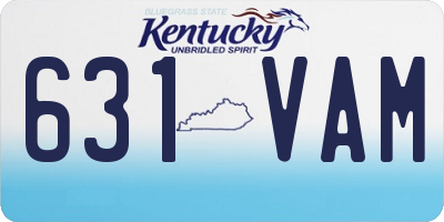 KY license plate 631VAM