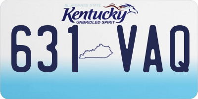 KY license plate 631VAQ