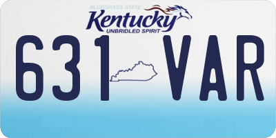 KY license plate 631VAR