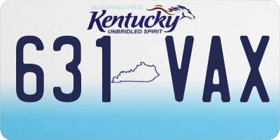 KY license plate 631VAX