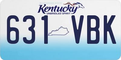 KY license plate 631VBK