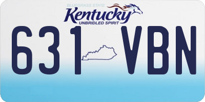 KY license plate 631VBN