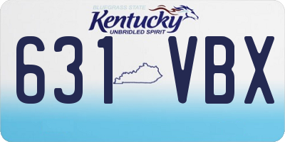 KY license plate 631VBX