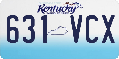 KY license plate 631VCX