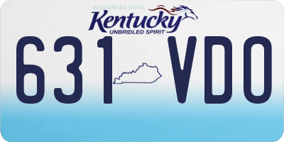KY license plate 631VDO