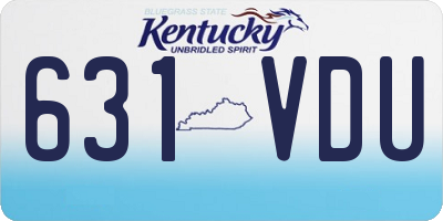 KY license plate 631VDU