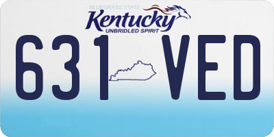 KY license plate 631VED