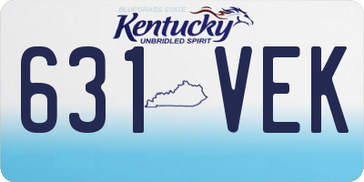 KY license plate 631VEK
