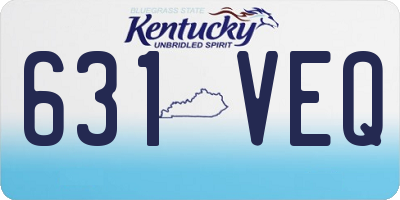 KY license plate 631VEQ
