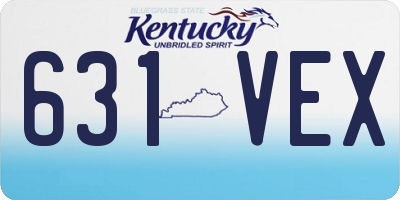 KY license plate 631VEX