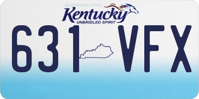 KY license plate 631VFX