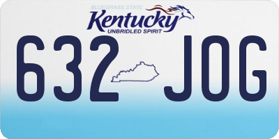 KY license plate 632JOG