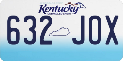 KY license plate 632JOX