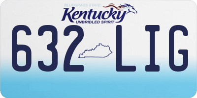 KY license plate 632LIG