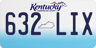 KY license plate 632LIX