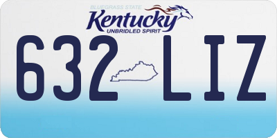 KY license plate 632LIZ