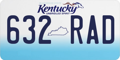 KY license plate 632RAD