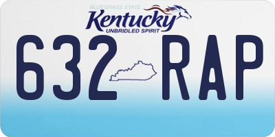 KY license plate 632RAP