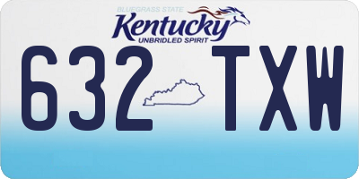KY license plate 632TXW