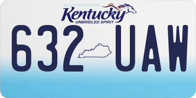KY license plate 632UAW