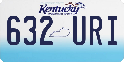 KY license plate 632URI