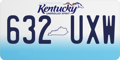 KY license plate 632UXW