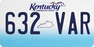KY license plate 632VAR