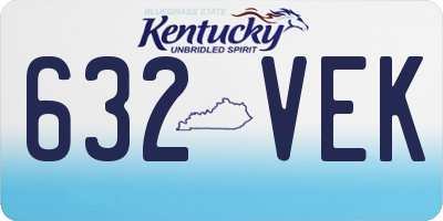 KY license plate 632VEK